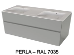 Meuble avec vasque Solid-Surface, finition bois ou couleurs, deux tiroirs à onglet, Largeur 120 et 140 cm, P. 45 cm, Hauteur 56 cm, Stock disponible, LIVRAISON OFFERTE